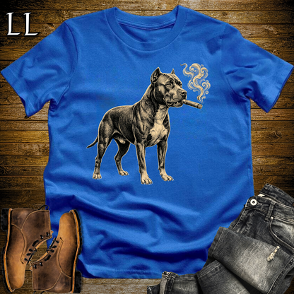 Vintage Cigar Pitbull Softstyle T Shirt Royal Blue | Funny Cigar Shirt