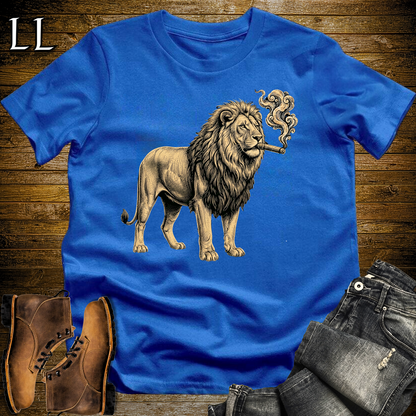 Vintage Cigar Lion Softstyle T Shirt Royal Blue | Funny Cigar Shirt