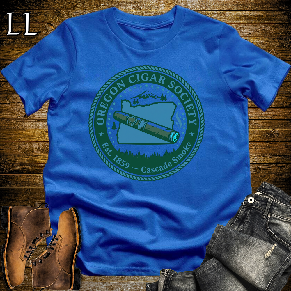 Oregon Cigar Society Softstyle T Shirt Royal Blue | Cigar Lover Gift Tee