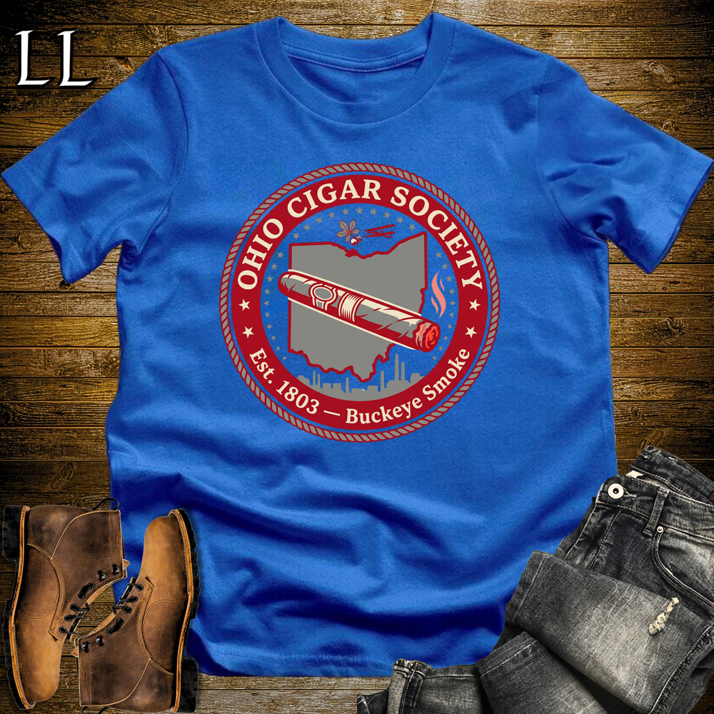 Ohio Cigar Society Softstyle T Shirt Royal Blue | Cigar Lover Gift Tee