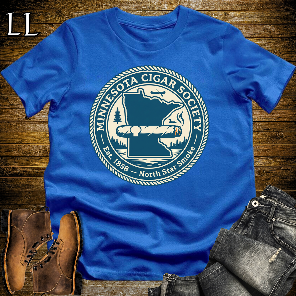 Minnesota Cigar Society Softstyle T Shirt Royal Blue | Cigar Lover Gift Tee