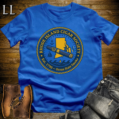 Rhode Island Cigar Society Softstyle T Shirt Royal Blue | Cigar Lover Gift Tee