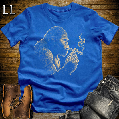 Vintage Cigar Bigfoot Softstyle T Shirt Royal Blue | Funny Cigar Shirt