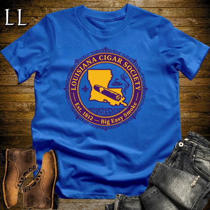 Louisiana Cigar Society Softstyle T Shirt Royal Blue | Cigar Lover Gift Tee