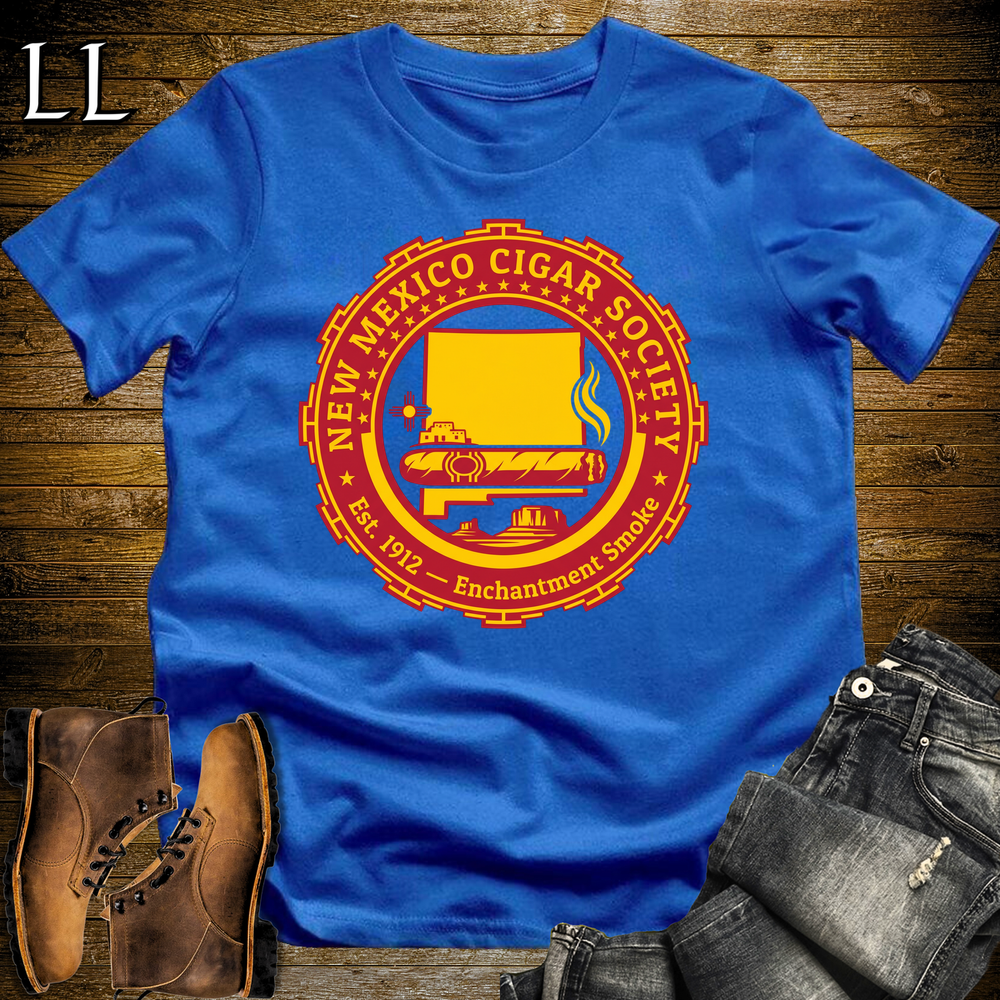 New Mexico Cigar Society Softstyle T Shirt Royal Blue | Cigar Lover Gift Tee