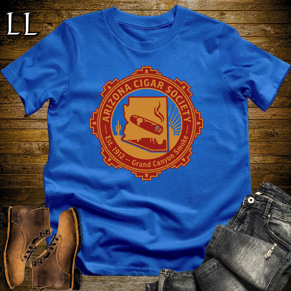 Arizona Cigar Society Softstyle T Shirt Royal Blue | Cigar Lover Gift Tee