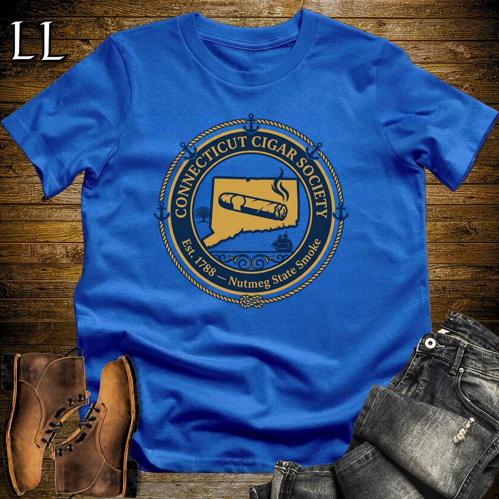 Connecticut Cigar Society Softstyle T Shirt Royal Blue | Cigar Lover Gift Tee