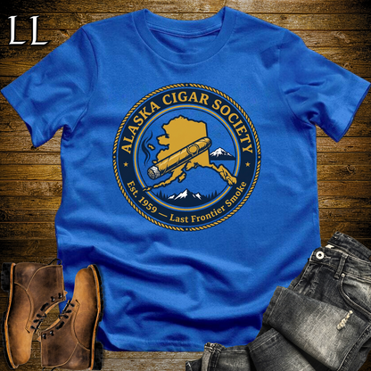 Alaska Cigar Society Softstyle T Shirt Royal Blue | Cigar Lover Gift Tee