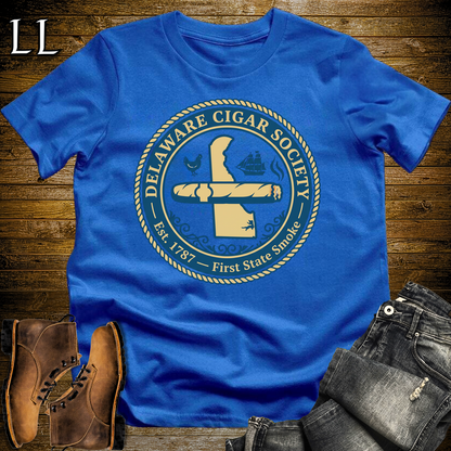 Delaware Cigar Society Softstyle T Shirt Royal Blue | Cigar Lover Gift Tee