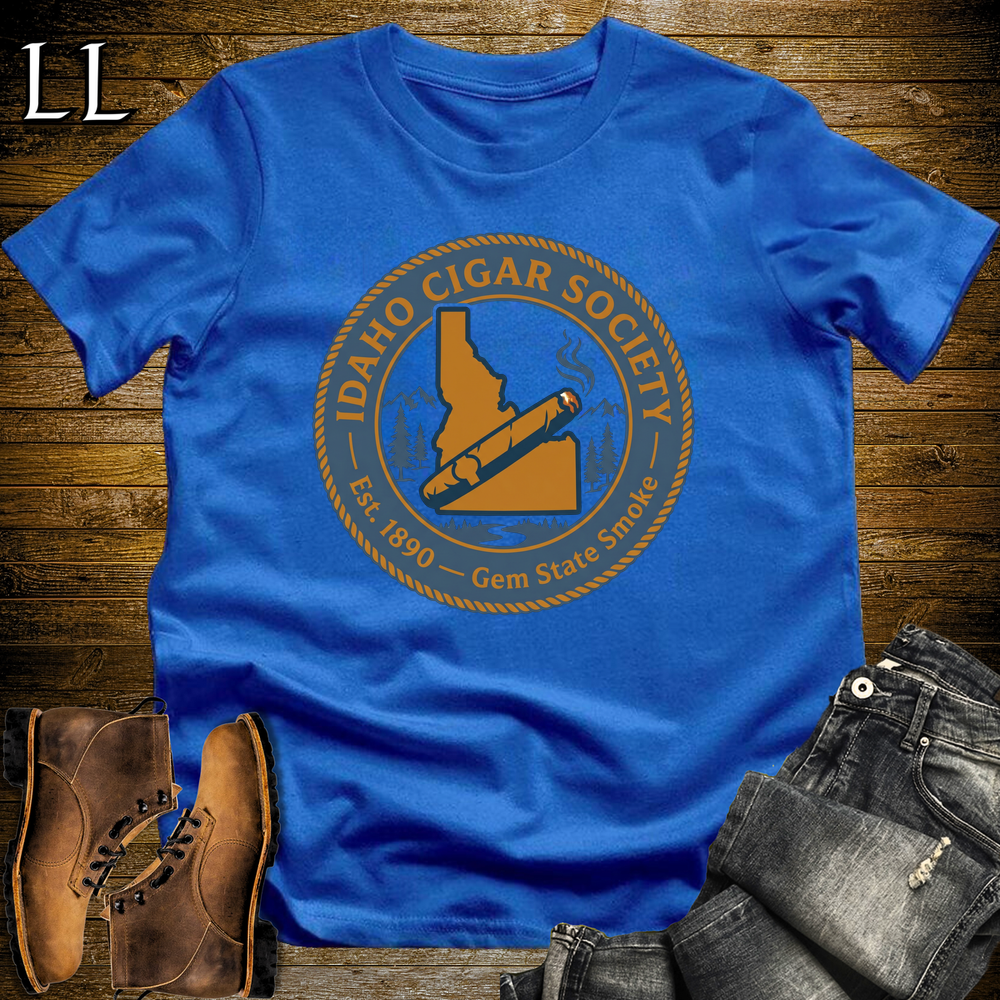 Idaho Cigar Society Softstyle T Shirt Royal Blue | Cigar Lover Gift Tee