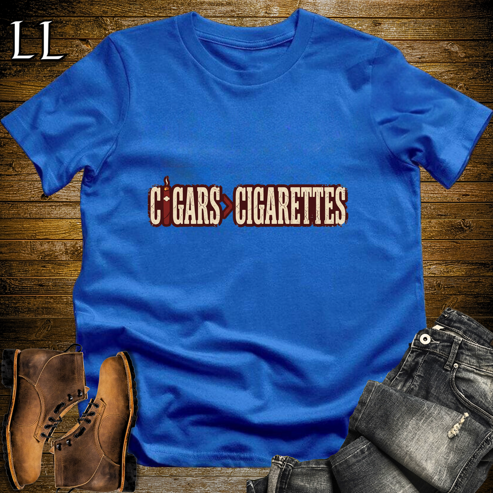 Cigars Better Than Cigs Softstyle T Shirt Royal | Funny Cigar Tee