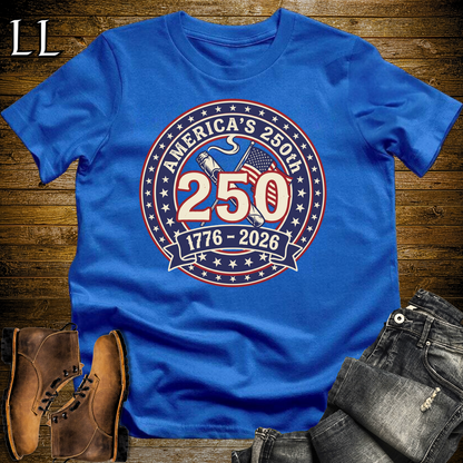 Americas 250 Cigar Badge Softstyle T Shirt Royal | America 250 Cigar Tee