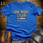 One More Cigar Lie Softstyle T Shirt Royal | Funny Cigar Tee