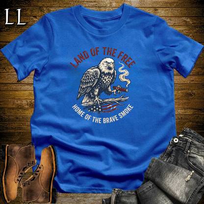 Land Of The Free Home Of The Brave Cigars Softstyle T Shirt Royal | Patriotic USA Cigar Tee