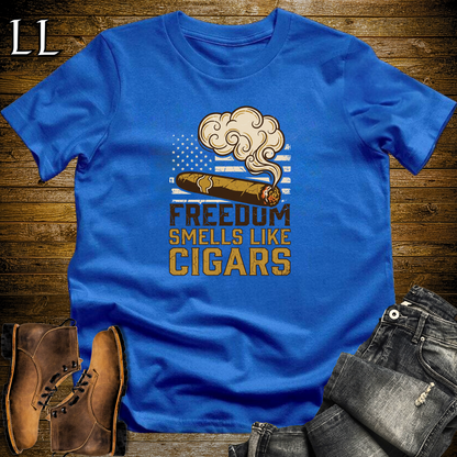 Freedom Smells Like Cigars Softstyle T Shirt Royal | Patriotic Cigar Tee