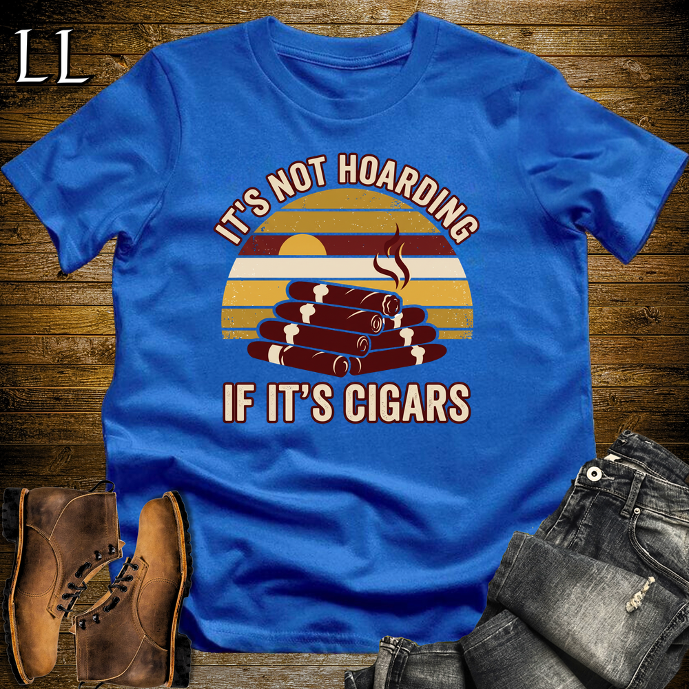 Hoarding Cigars Softstyle T Shirt Royal | Funny Cigar Tee