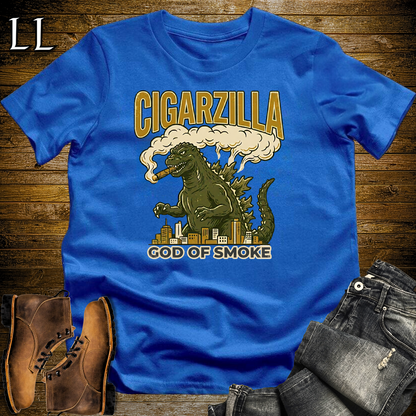 Cigarzilla Softstyle T Shirt Royal | Funny Cigar Monster Tee
