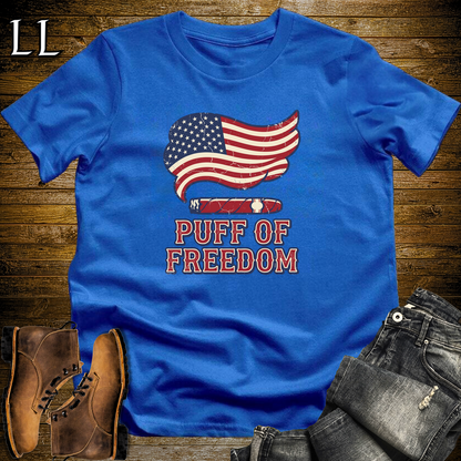 Cigar Puff Of Freedom Softstyle T Shirt Royal | Patriotic Cigar Tee