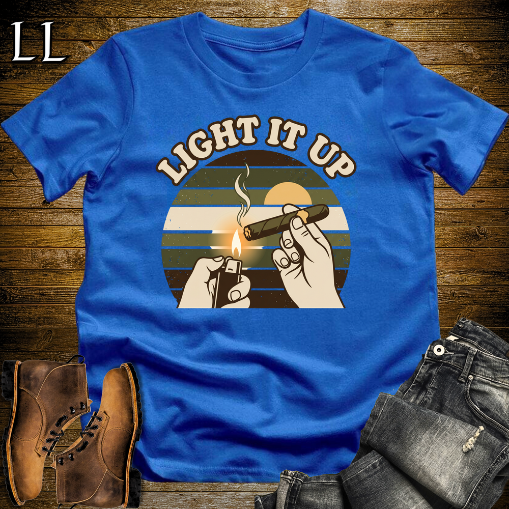 Light It Up Cigar Softstyle T Shirt Royal | Cigar Lover Tee