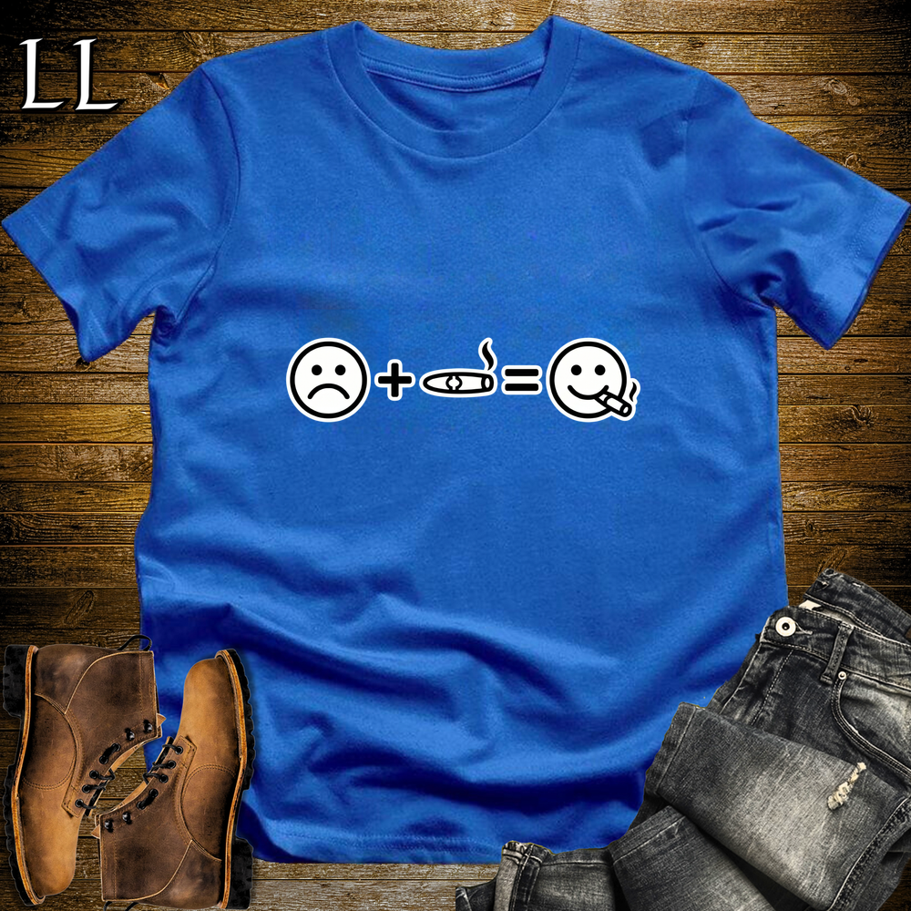 Me And Cigar Equals Happy Softstyle T Shirt Royal | Funny Cigar Tee