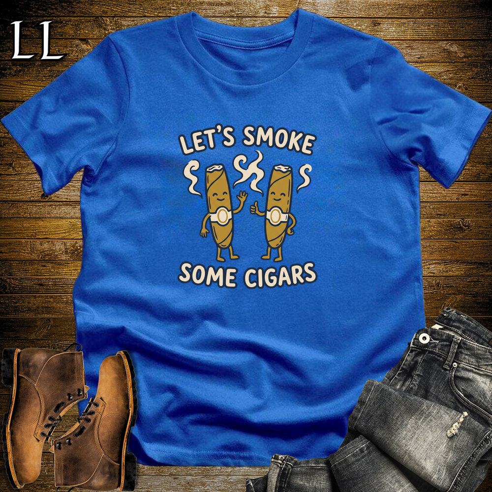 Lets Cigar Softstyle T Shirt Royal | Funny Cigar Tee