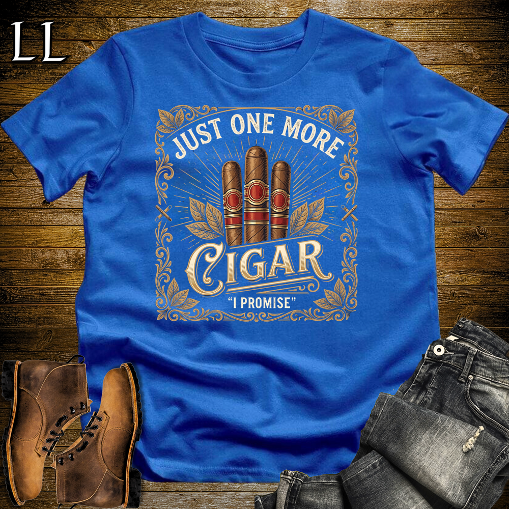 Just One More Cigar Softstyle T Shirt Royal | Funny Cigar Tee