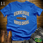 Cigars Rule Vapes Drool Softstyle T Shirt Royal | Funny Cigar Tee