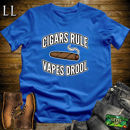 Cigars Rule Vapes Drool Softstyle T Shirt Royal | Funny Cigar Tee