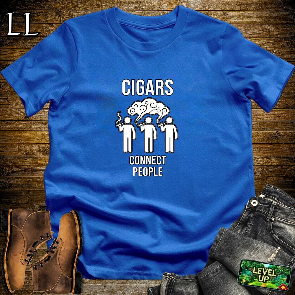Cigars Connect People Softstyle T Shirt Royal | Cigar Lover Tee