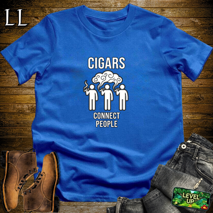 Cigars Connect People Softstyle T Shirt Royal | Cigar Lover Tee