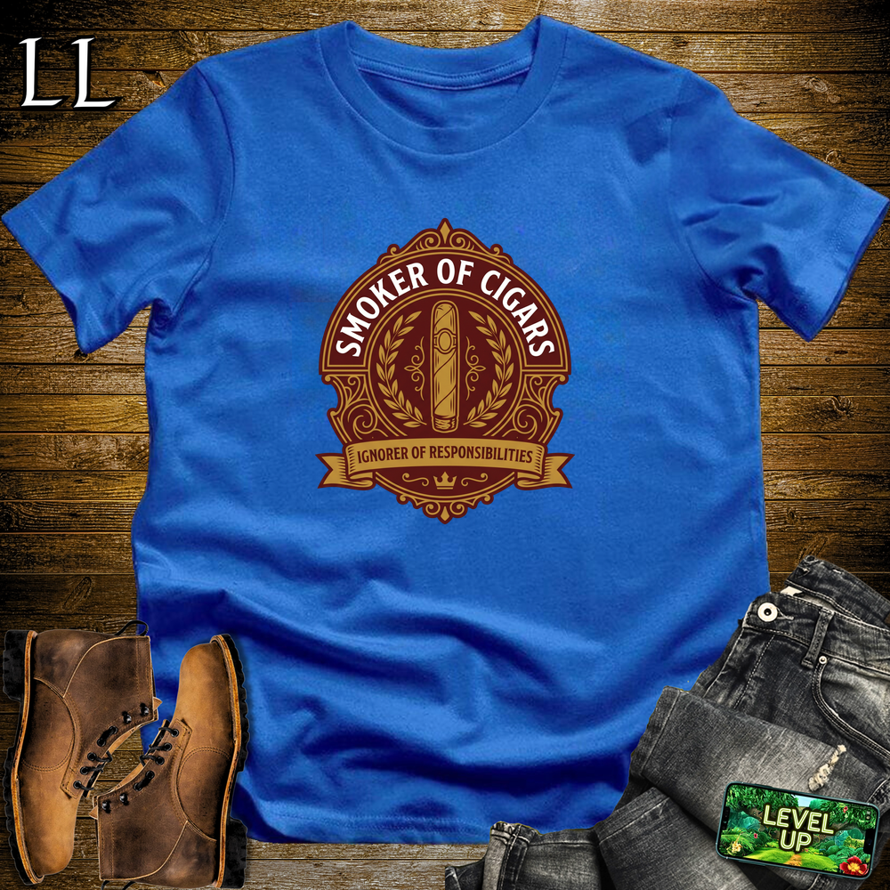Smoker Of Cigars Softstyle T Shirt Royal | Cigar Lover Tee