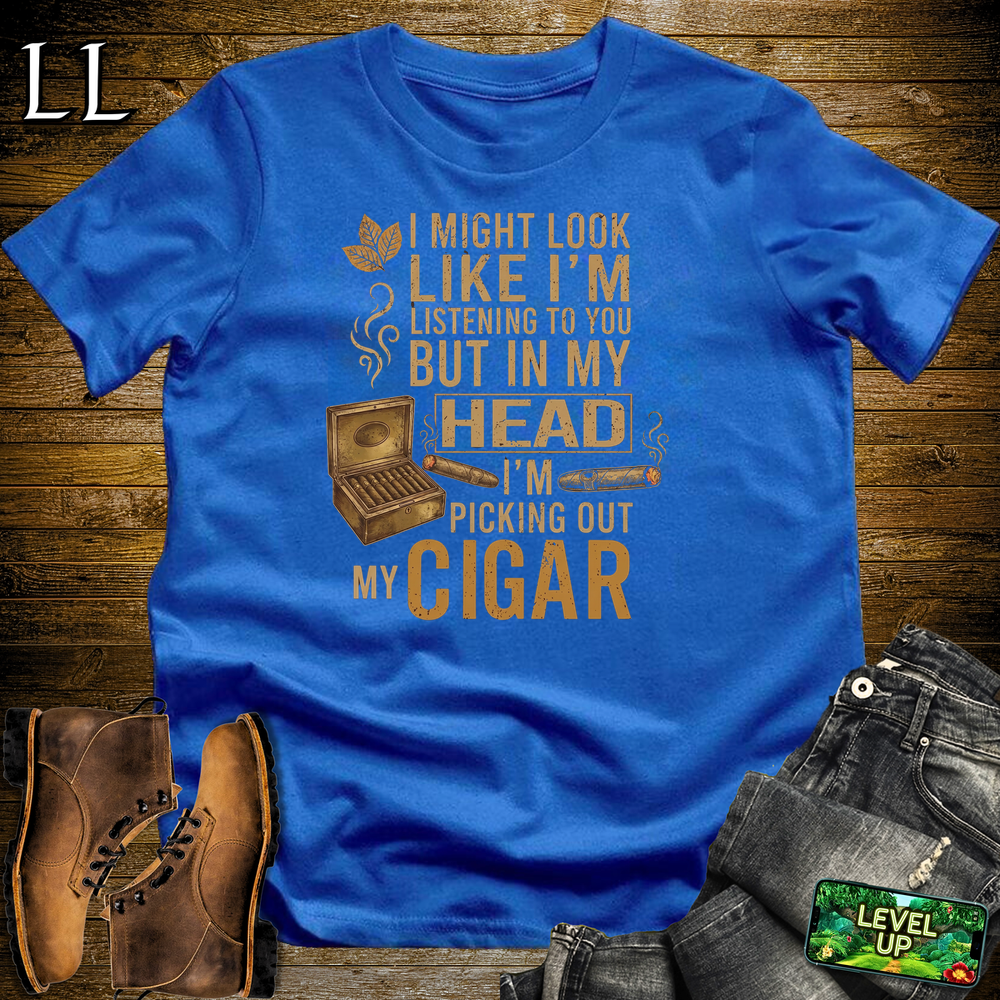 Picking Out Cigars Softstyle T Shirt Royal | Cigar Lover Tee