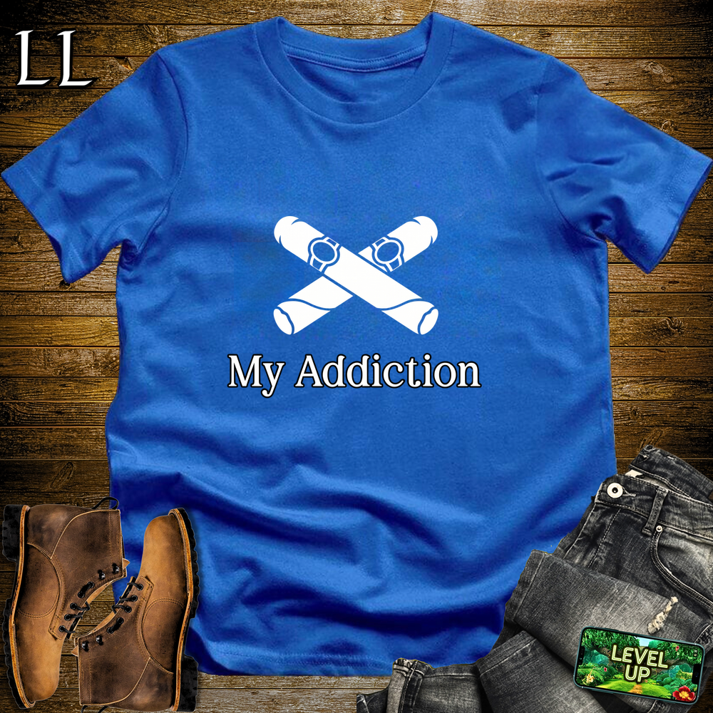 My Addiction Cigars Softstyle T Shirt Royal | Funny Cigar Tee