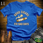 Good Cigars Fix Bad Days Softstyle T Shirt Royal | Cigar Lover Tee