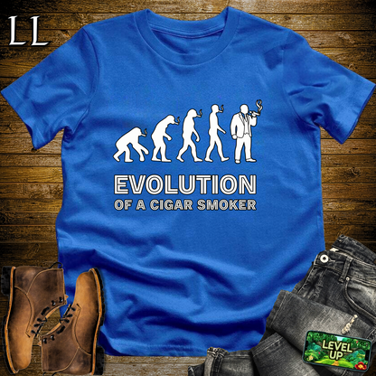 Evolution Of A Cigar Smoker Softstyle T Shirt Royal | Funny Cigar Tee