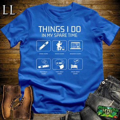 Things I Do In My Spare Time Cigars Softstyle T Shirt Royal | Funny Cigar Tee