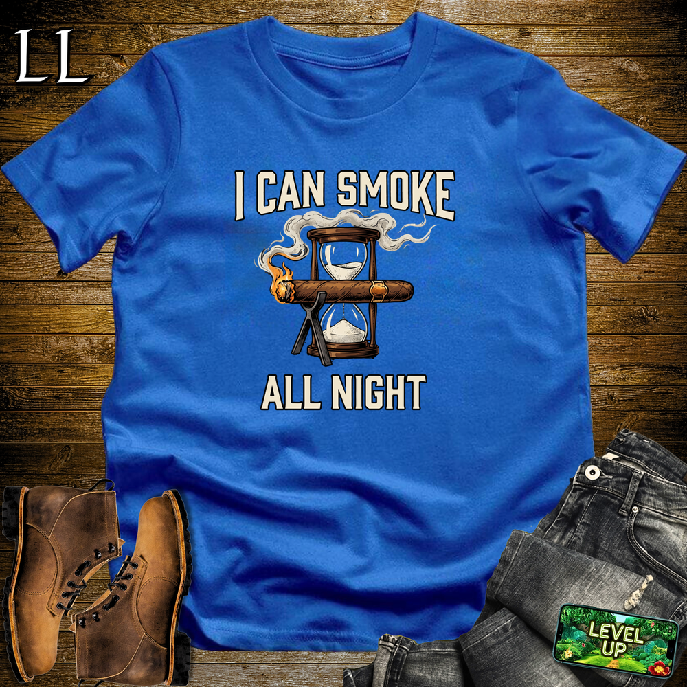 I Can Smoke All Night Softstyle T Shirt Royal | Funny Cigar Tee