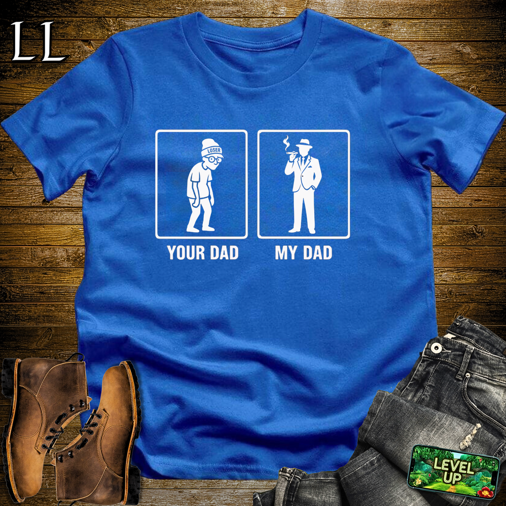 Your Dad Vs My Dad Cigars Softstyle T Shirt Royal | Funny Cigar Dad Tee