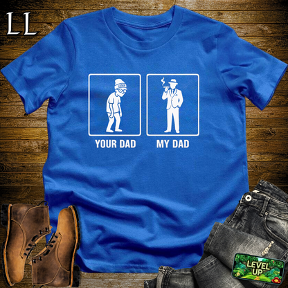 Your Dad Vs My Dad Cigars Softstyle T Shirt Royal | Funny Cigar Dad Tee