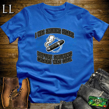 Smoking Cigars Before It Was Cool Softstyle T Shirt Royal | Funny Cigar Tee