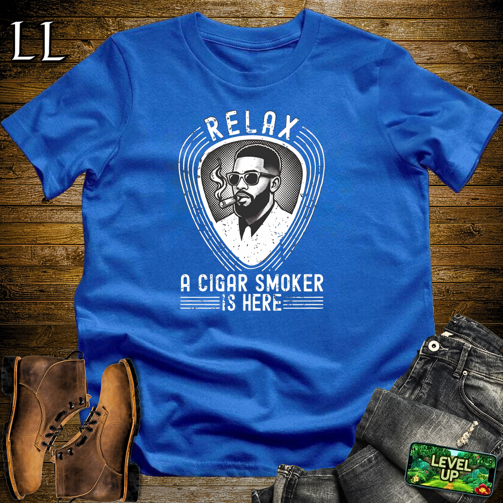 Relax A Cigar Smokers Here Softstyle T Shirt Royal | Cigar Lover Tee