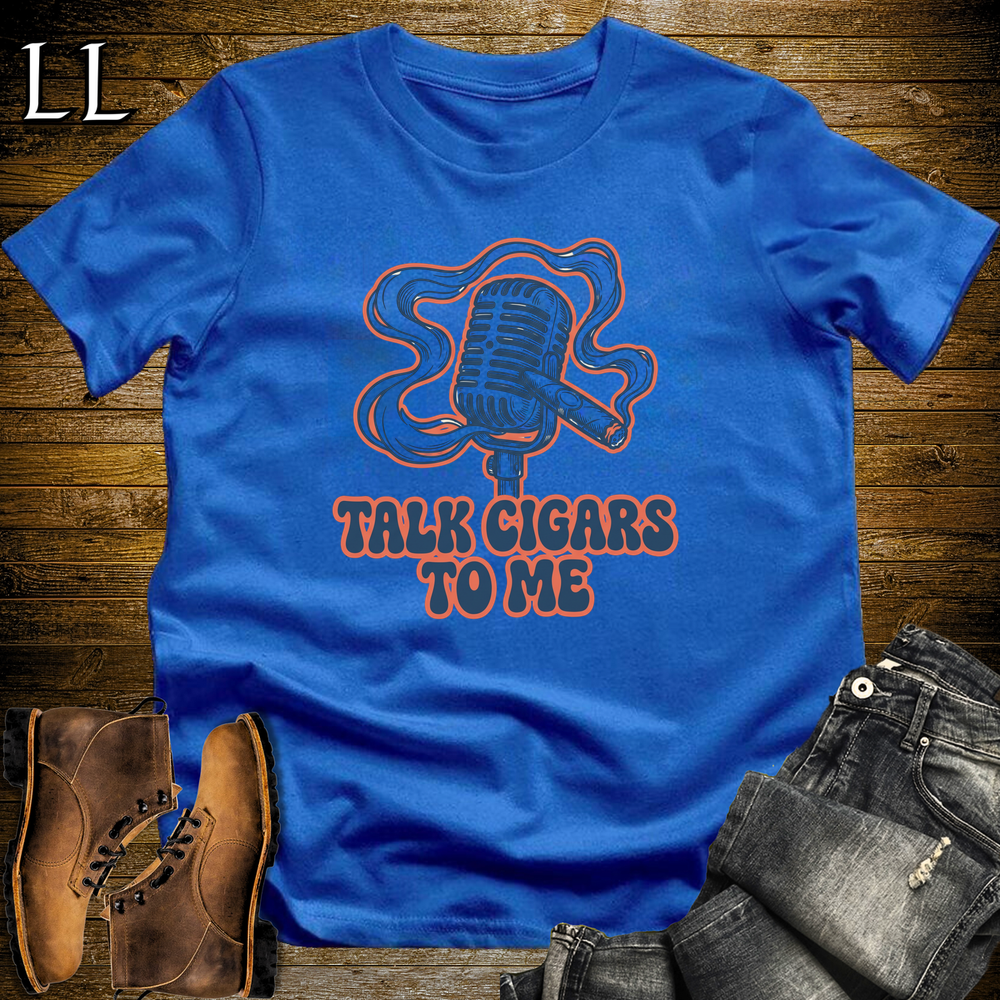 Talk Cigars To Me Softstyle T Shirt Royal | Funny Cigar Tee