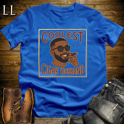 Coolest Cigar Husband Softstyle T Shirt Royal | Cigar Husband Tee