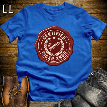 Certified Cigar Snob Softstyle T Shirt Royal | Funny Cigar Tee