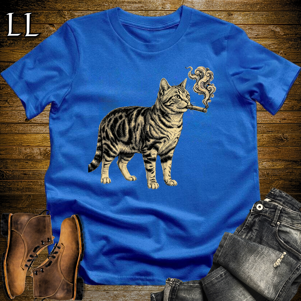 Vintage Cigar American Shorthair Softstyle T Shirt Royal | Cigar American Shorthair Tee