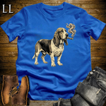 Vintage Cigar Basset Hound Softstyle T Shirt Royal | Cigar Basset Hound Tee