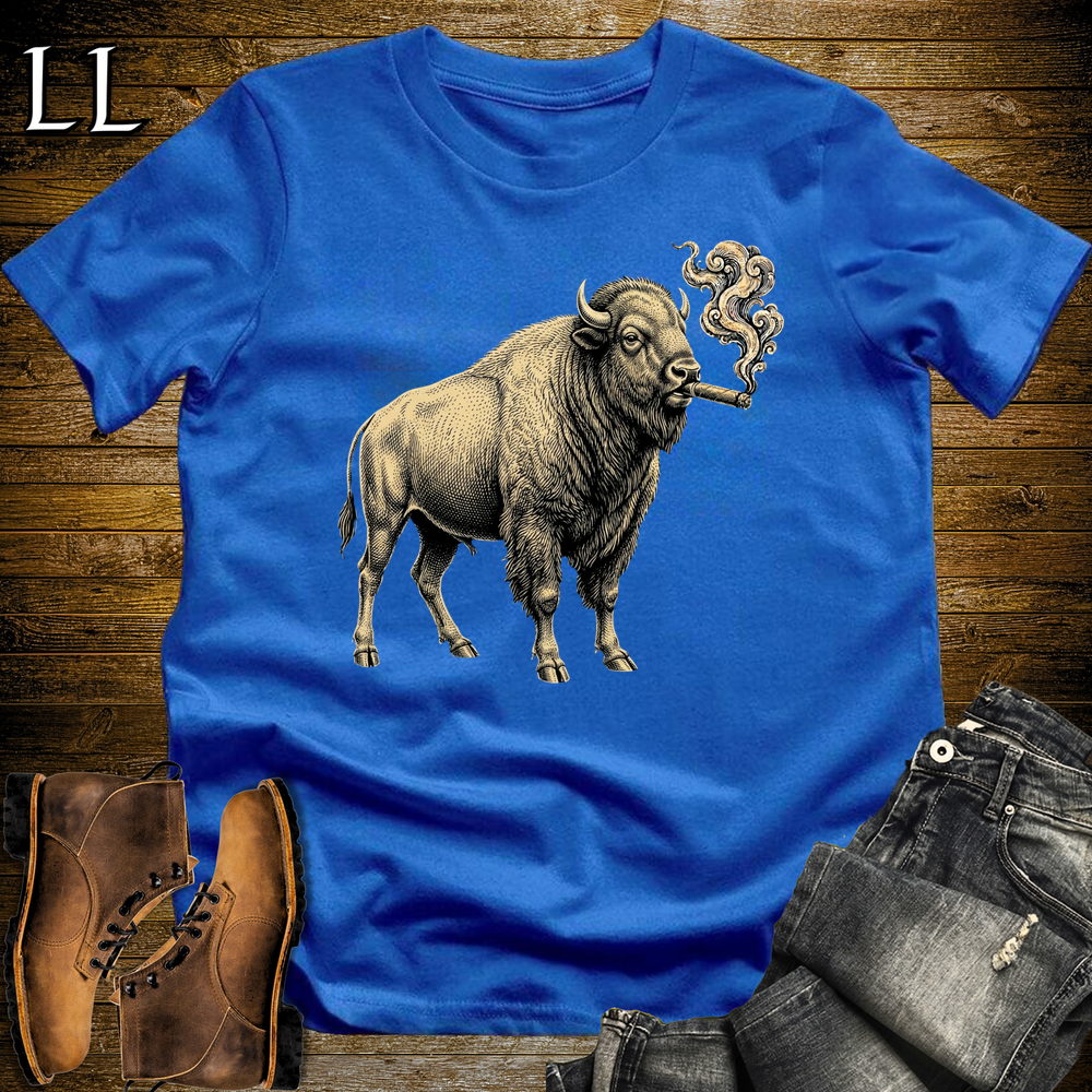 Vintage Cigar Bison Softstyle T Shirt Royal | Cigar Bison Tee