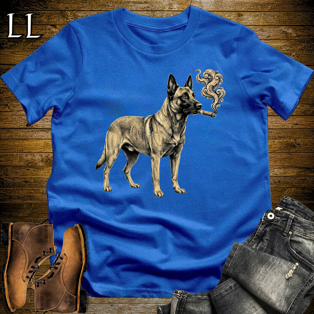 Vintage Cigar Belgian Malinois Softstyle T Shirt Royal | Cigar Belgian Malinois Tee