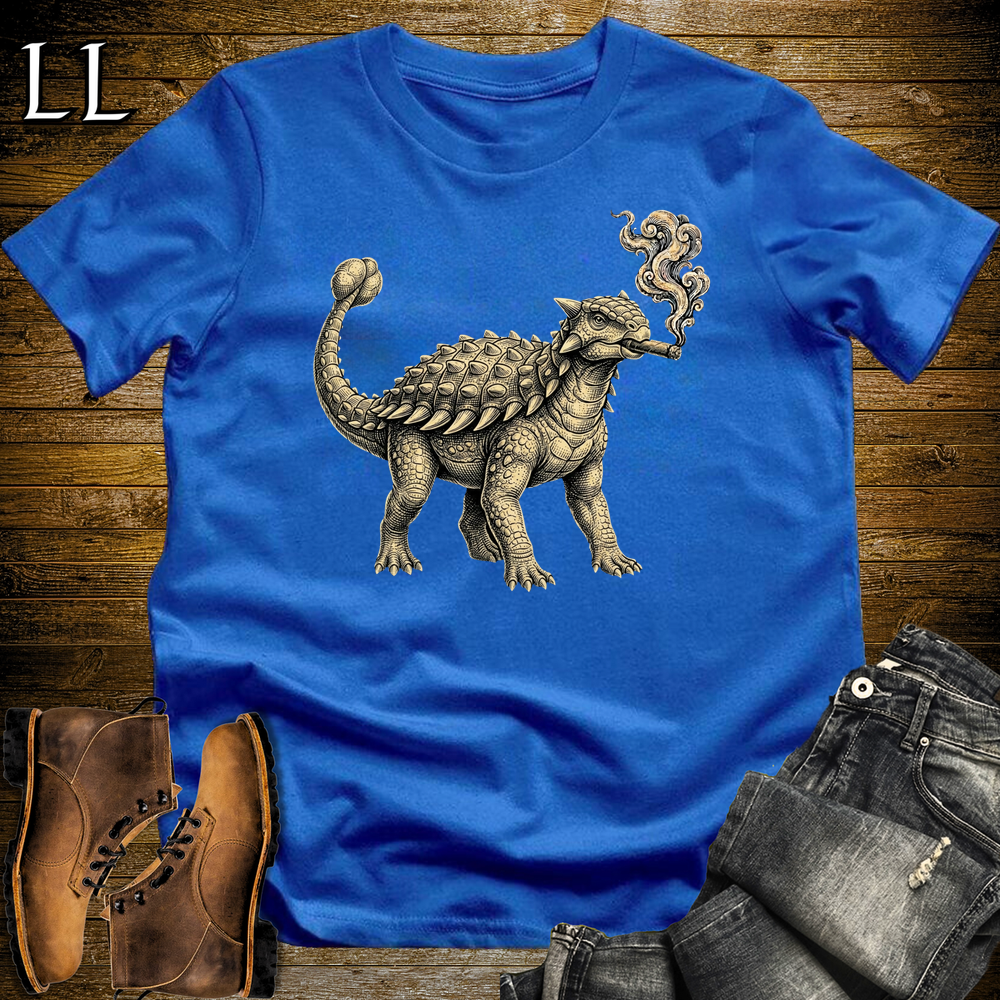 Vintage Cigar Ankylosaurus Softstyle T Shirt Royal | Cigar Ankylosaurus Tee