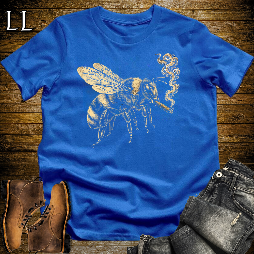 Vintage Cigar Bumblebee Softstyle T Shirt Royal | Cigar Bumblebee Tee
